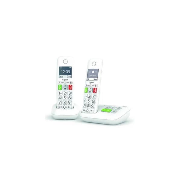 GIGASET E290 A Duo Vit fast telefon - Integrerad digital telefonsvarare och stor bakgrundsbelyst skärm