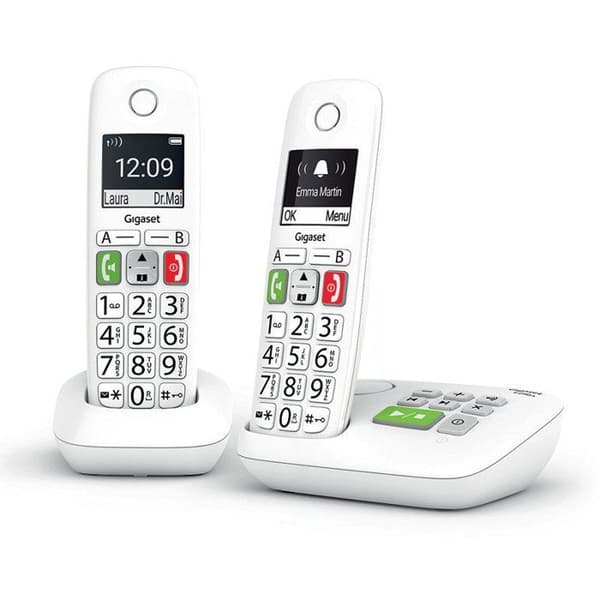 GIGASET E290 A Duo Vit fast telefon - Integrerad digital telefonsvarare och stor bakgrundsbelyst skärm Vit