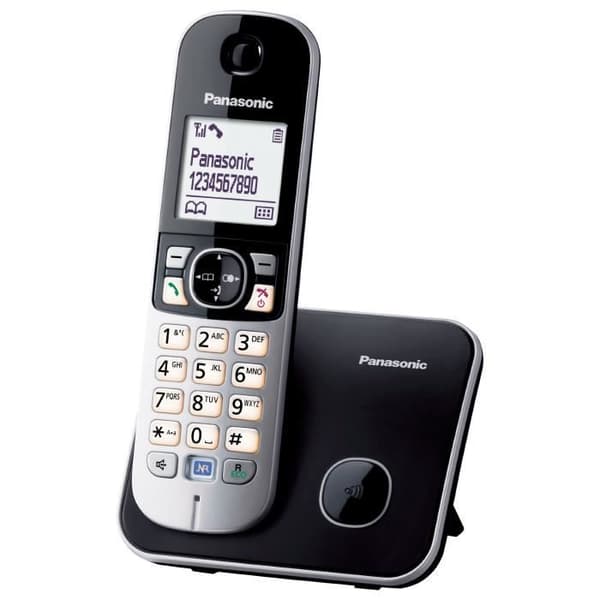 Panasonic KX-TG6811FRB | DECT trådlös telefon, nummerpresentation, samtalsblockering, Eco LCD, smart funktion