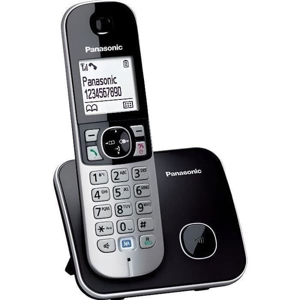 Panasonic KX-TG6811FRB | DECT trådlös telefon, nummerpresentation, samtalsblockering, Eco LCD, smart funktion Svart, Silver