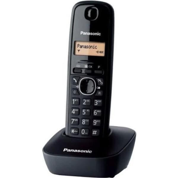 Panasonic KX-TG1611FRH Trådlös DECT Telefon med Bas, Handset, Nummerpresentation, LCD, Svarare Svart