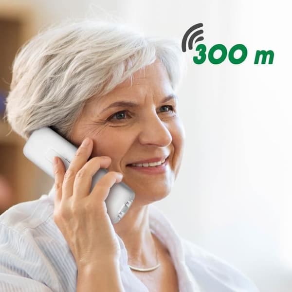 Set med 2 fasta DECT seniortelefoner med telefonsvarare Comfort 1015 Duo Doro White