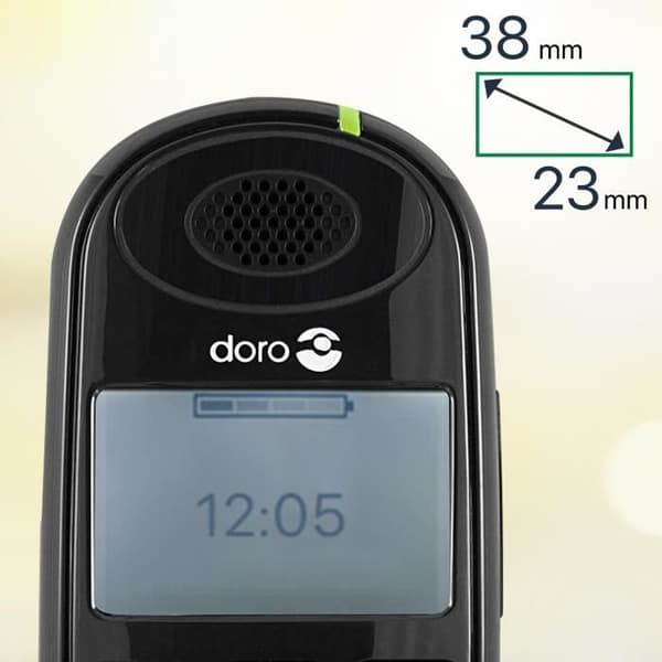 Fast seniortelefon Doro PhoneEasy 100W, sladdlös DECT-förstärkt ljud Svart