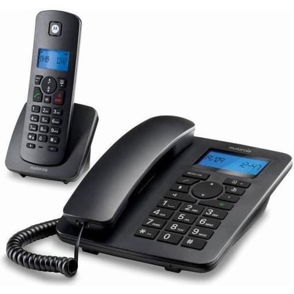 Motorola C4201 Combo DECT fast telefon (2 st) Svart Svart