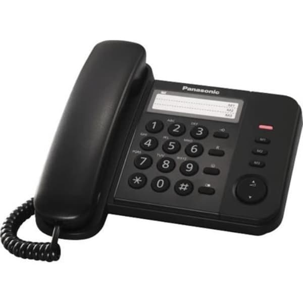 PANASONIC KX-TS520 sladdtelefon - Svart - 1 handenhet ingår - Nummerpresentation ej tillgänglig