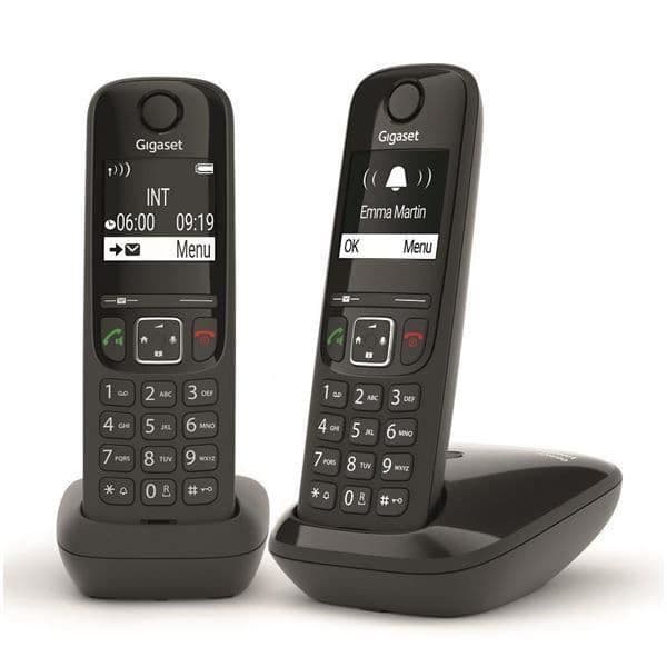 Gigaset As690 Duo sladdlös telefon svart Svart