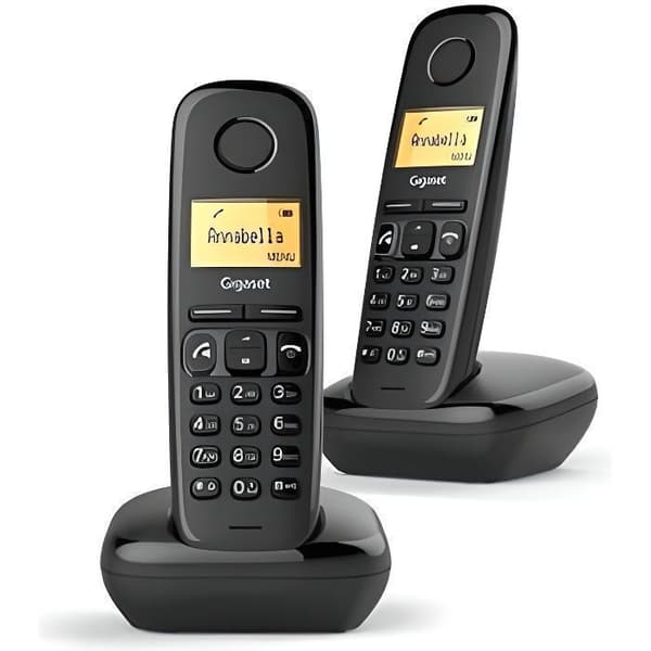 Gigaset A270 Duo, DECT-telefon, Trådlös lur, Högtalare, 80 poster, Nummerpresentation, Svart Svart