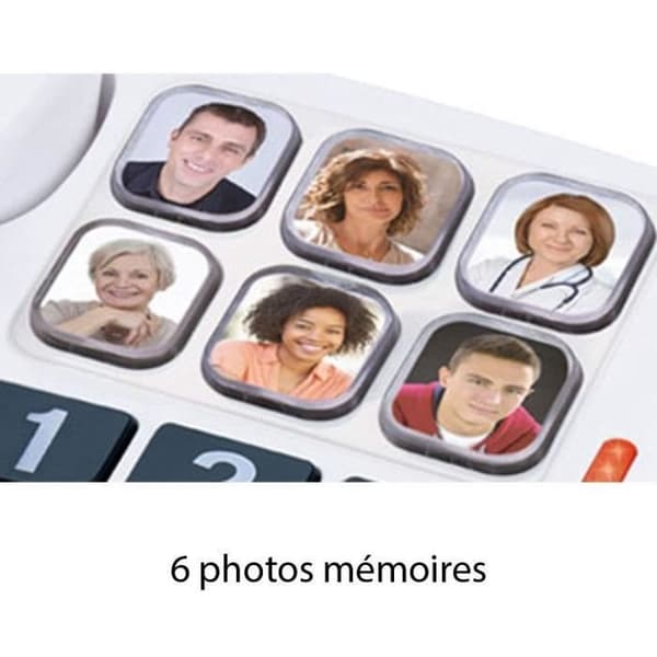 Alcatel TMax 10 senior sladdtelefon - 6 direktminnen med foto - Handsfree-funktion - Vit