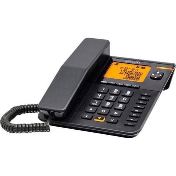 Alcatel T76 sladdtelefon med svart nummerpresentation - handsfree - 10 namn- och nummerkatalog