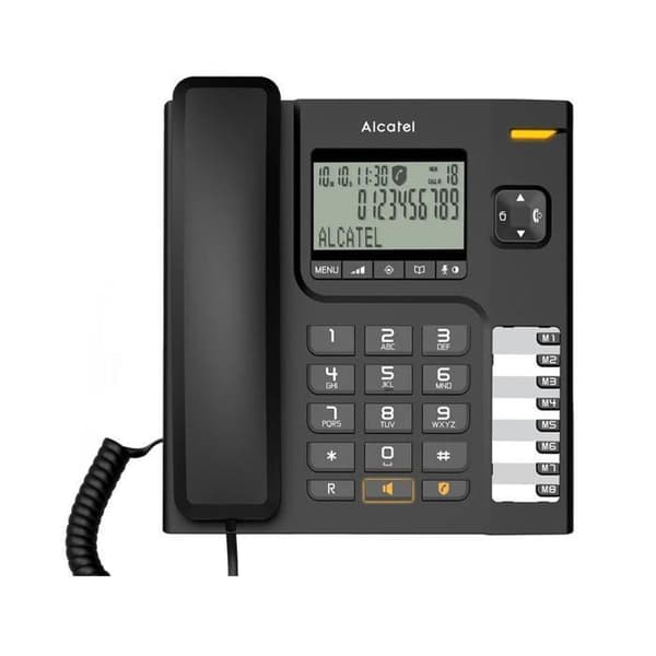 Alcatel T76 sladdtelefon med svart nummerpresentation - handsfree - 10 namn- och nummerkatalog