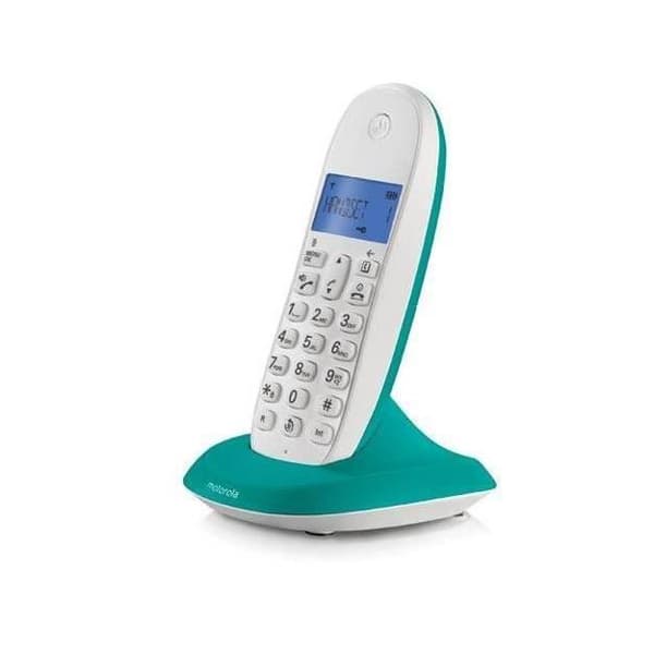 Trådlös telefon - MOTOROLA - C1001 Turkos - Monokrom LCD-skärm - 40 namn och nummer - Batteritid 390 min