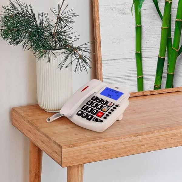 SPC Comfort Volume 2 – Senior fast telefon XXL-knappar, volymförstärkare, kompatibel med hörapparater och nummerpresentation