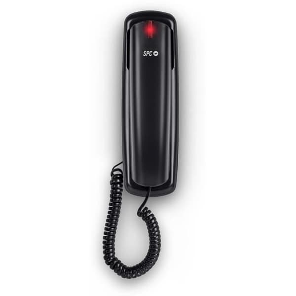 SPC Original Lite 2 – Bords- eller väggmonterad fast telefon, ljussignal, 10 indirekta minnen, återuppringningsfunktion - Svart