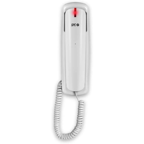 SPC Original Lite 2 – Bords- eller väggmonterad fast telefon, ljussignal, 10 indirekta minnen, återuppringningsfunktion - Vit