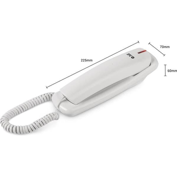 SPC Original Lite 2 – Bords- eller väggmonterad fast telefon, ljussignal, 10 indirekta minnen, återuppringningsfunktion - Vit