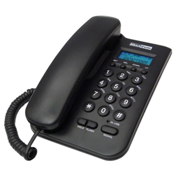 Fast telefon med sladd KXT100 MAXCOM Svart
