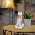 Miniatyrbild 4 av 4: SPC Comfort Kairo - Trådlös seniortelefon, stora knappar, förstärkt ljud, hörapparatkompatibel, samtalsblockering – Vit