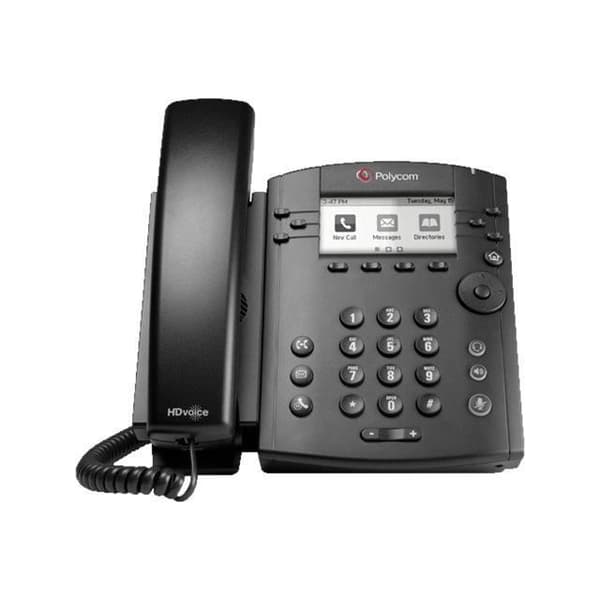 VVX 300 professionell telefon - POLYCOM - 6 linjer - HD-röst - PoE- REFURBISHED Svart