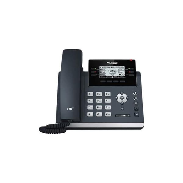 Yealink T42u IP-telefon - 12 SIP-konton - Svart Grå