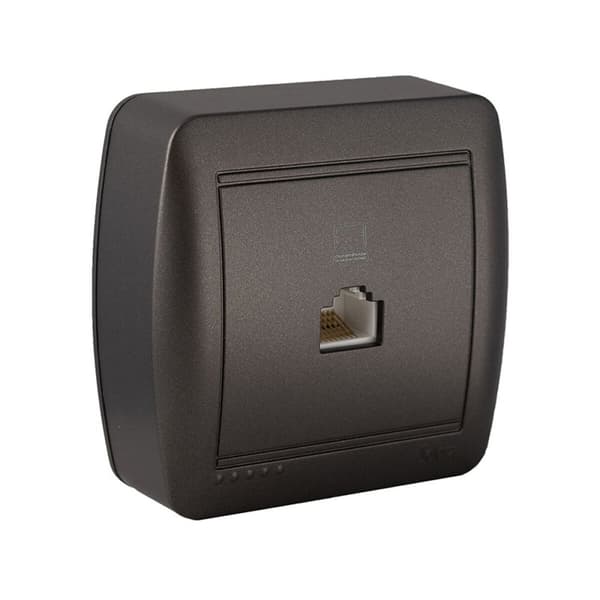 Telefon och ADSL-uttag Solera Mural Grafit RJ45