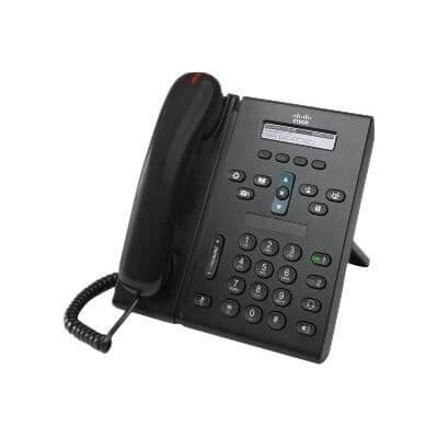 CISCO Unified IP Phone 6921 Standard VoIP-telefon - 2 linjer - Träkol- USED Svart