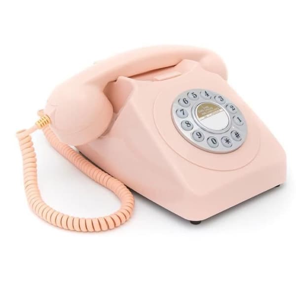 GPO 746 PUSH Pink - Retro fast telefon med tryckknapp