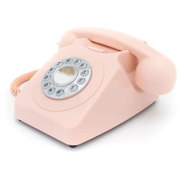 GPO 746 PUSH Pink - Retro fast telefon med tryckknapp