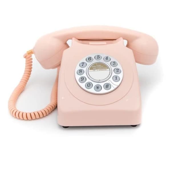 GPO 746 PUSH Pink - Retro fast telefon med tryckknapp