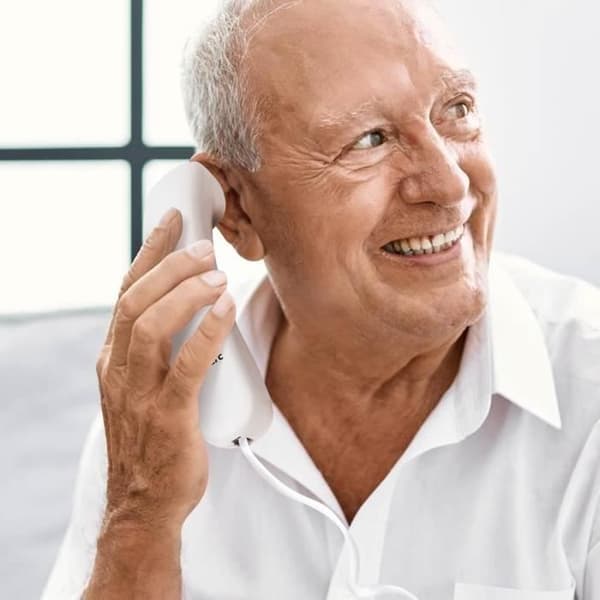 Senior fast telefon förstärkt 30dB fotoknappar PhotoPhone 100 Geemarc Vit