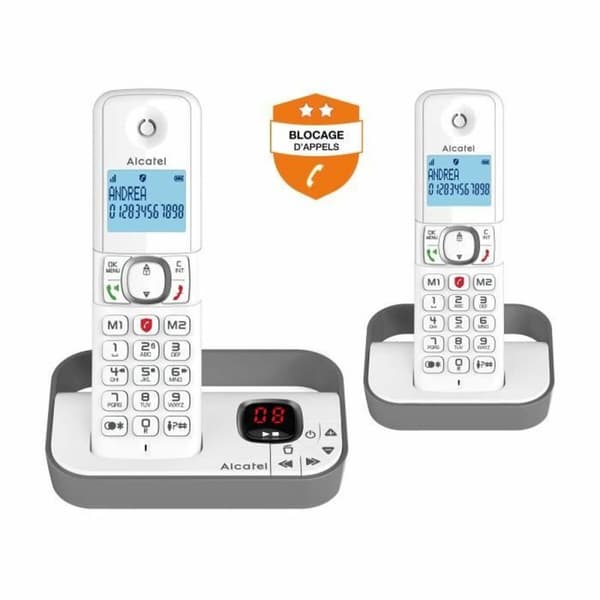 Markkabeltelefon Alcatel F860 Grå Vit