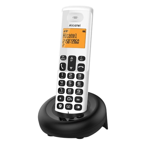 Trådløs telefon Alcatel E160 Sort, Hvid