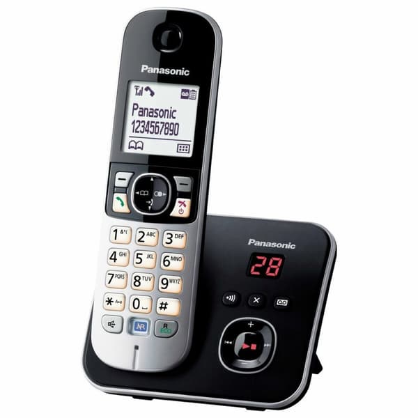Trådløs telefon Panasonic KX-TG6821FRB Sort Grå Sort