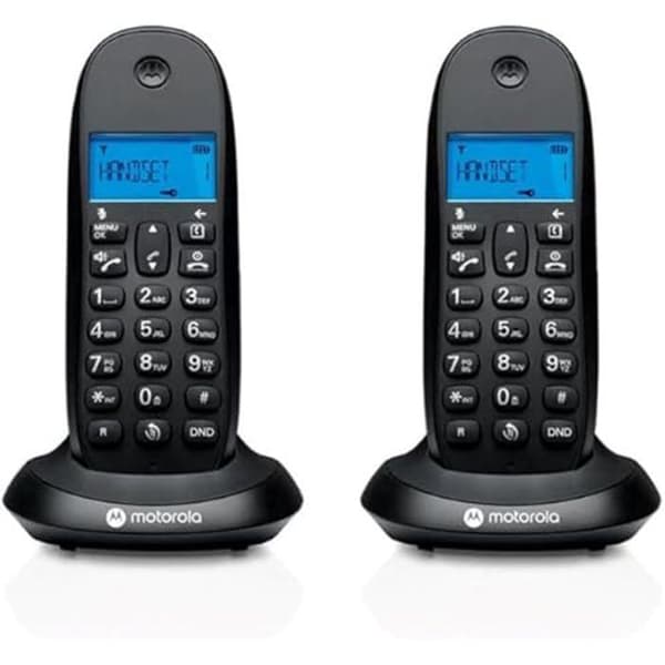 MOTOROLA C1002 CB+ DECT Telefon Svart Duo