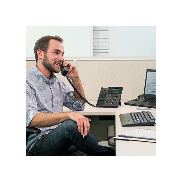 Poly VVX 250 - VoIP-telefon - 3-vägs samtalskapacitet - SIP, RTP, SRTP, SDP - 4 linjer - svartPOLY VVX 250 IP-telefon med 4 linjer och