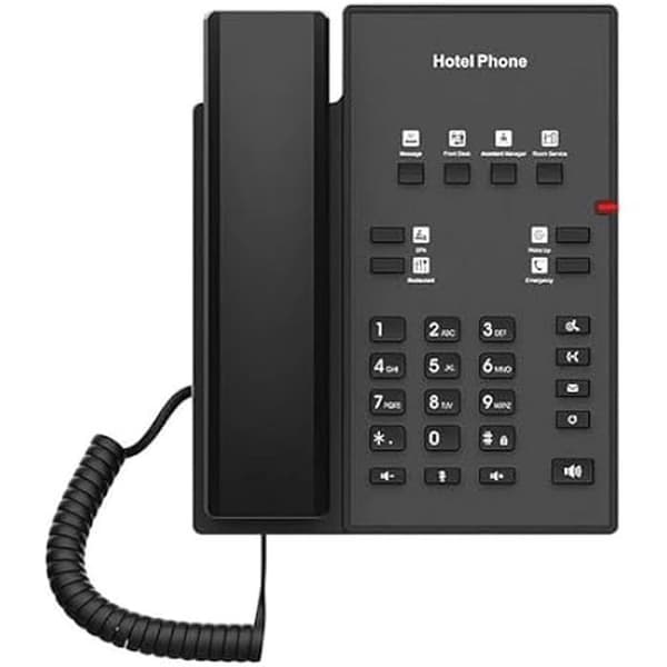 Hotelltelefon - FANVIL H1 - 2 linjeknappar - Handsfree Svart