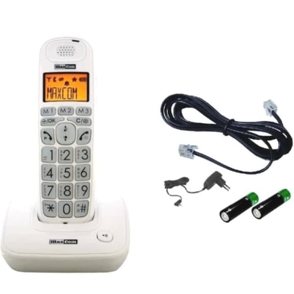 Fast telefon för senior med stora knappar, Maxcom MC6800 Vit