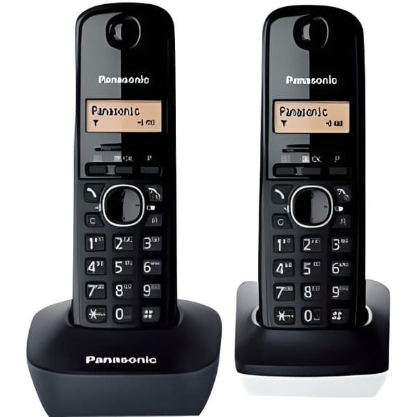 Panasonic KX-TG1612SP1 trådlös telefon - Svart - Monokrom LCD - Katalog 50 namn och nummer
