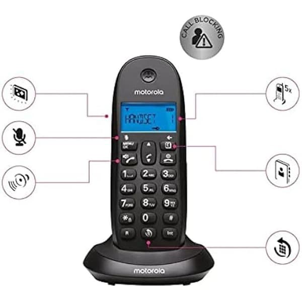 Trådlös telefon - MOTOROLA - C1001 CB+ - DECT - Svart