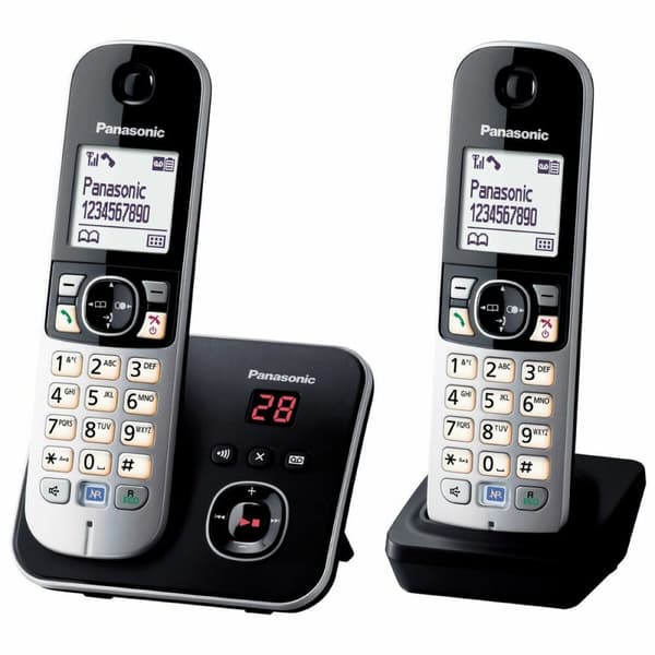 Langaton puhelin Panasonic KX-TG6822FRB Musta Harmaa musta, Hopea