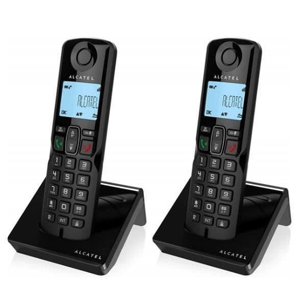 TELEFON, Telefoner, Trådlös telefon, Alcatel S280 Duo Ewe Black Trådlösa funktioner Ja Handsfree Ja Stöds Svart