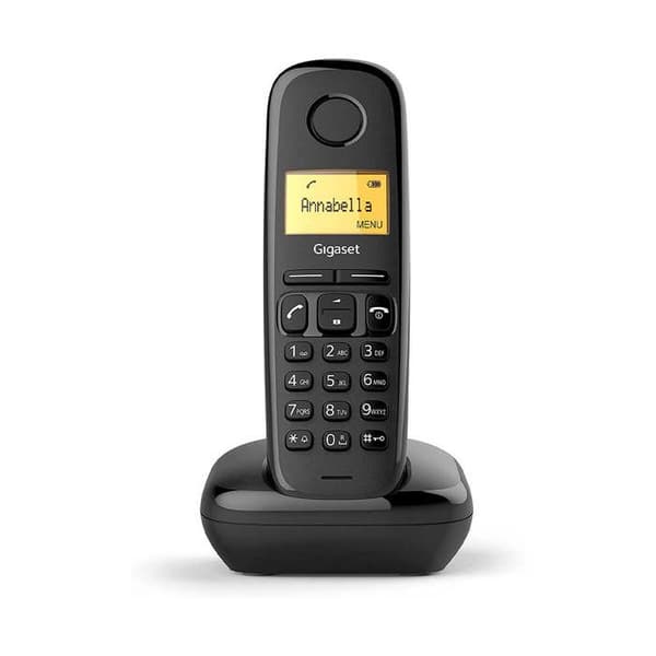 Gigaset A170 Duo Black är en trådlös DECT-telefon som kombinerar grundläggande funktionalitet och tillförlitlighet i en kompakt och