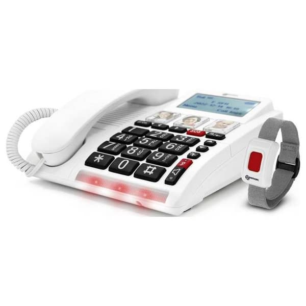 Geemarc CL9000 Telefon med sladd för seniorer, fotoknappar, handsfree-funktion, kompatibel med hörapparater
