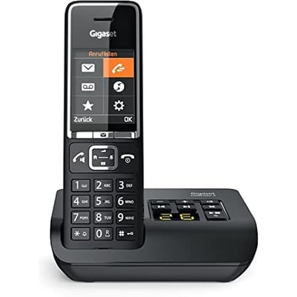 Gigaset Comfort 550A Sladdlös telefon med telefonsvarare och headsetanslutning Svart