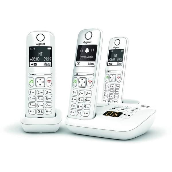 AS690 A Trio White Fast telefon - GIGASET - Monokrom - 20 ringsignaler - Handsfree