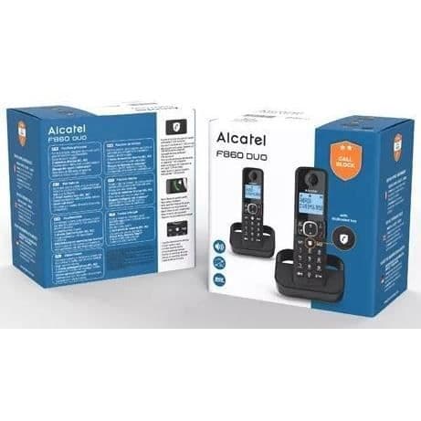 Trådlös fast telefon - ALCATEL - F860 duo svart - Blockerar oönskade samtal