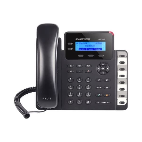 2-Line SIP VoIP-telefon - GRANDSTREAM GXP1628 - HD Audio - Gigabit nätverksportar - Svart Svart