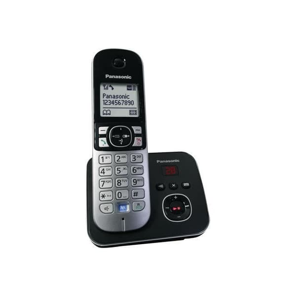 Panasonic KX TG6821 trådlös telefon med svarare och samtals-ID - Svart Svart