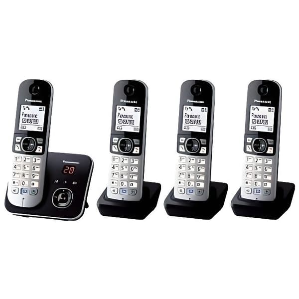 Trådlös telefon med telefonsvarare PANASONIC KX-TG6824GB svart Quattro