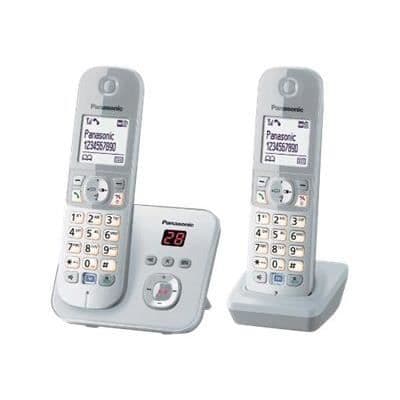 Trådlös telefon - PANASONIC - KXTG6822GS - Adressbok 120 namn - 40 ringsignaler - Ekonomiläge