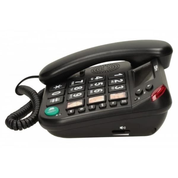 MAXCOM KXT480 sladdtelefon - Stora knappar - Nummerpresentation - Svart